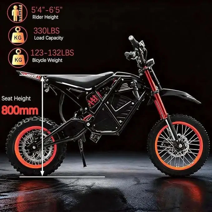 Evoltrix Rogue MX-01 Off-Road Electric Bicycle, Black Studio Shot