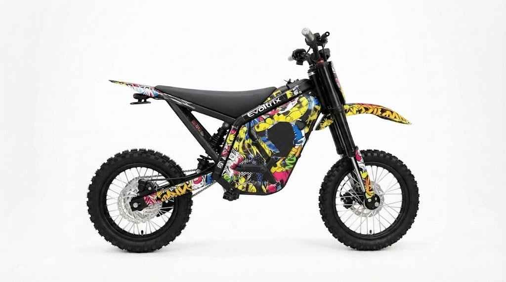 Evoltrix MAX-60 Electric Dirt Bike | 5500W Off-Road E-Moto-Graffiti