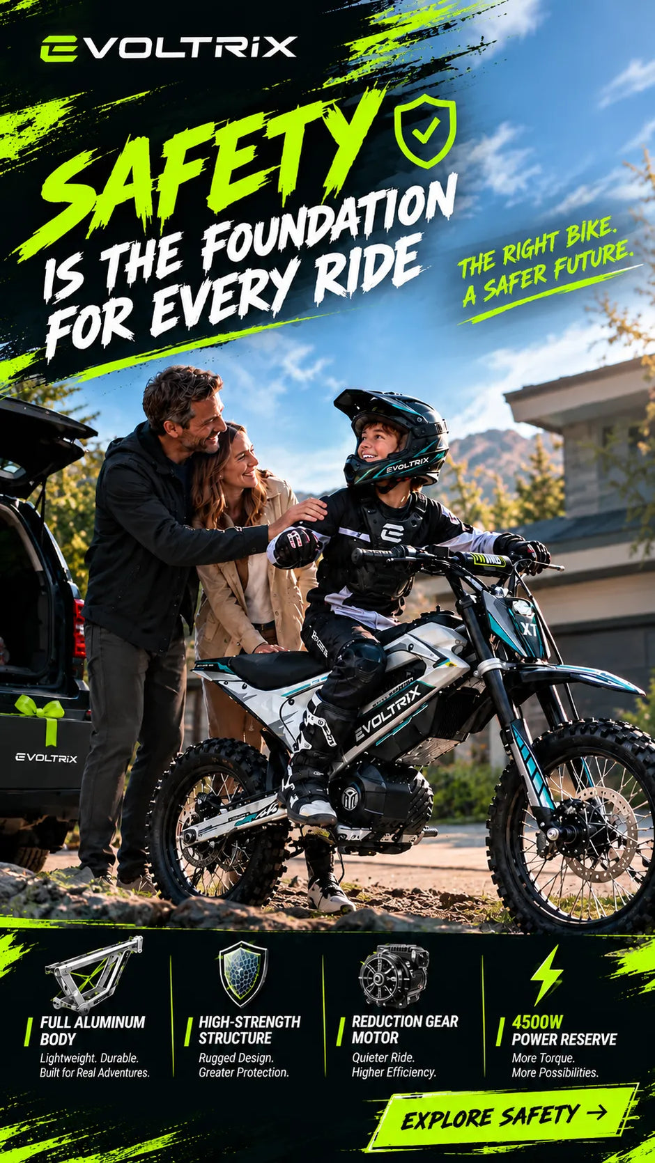 Evoltrix X7 lightweight electric dirt bike