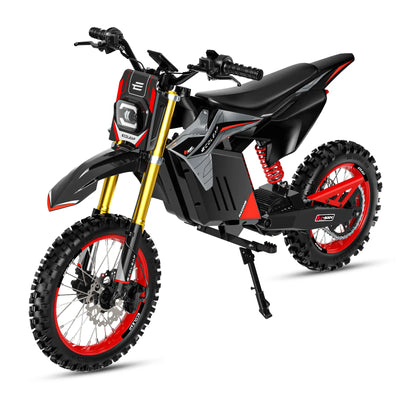 Conqueror X Class 2 Off-Road Only Electric Dirt Bike - Red Side Profile View
