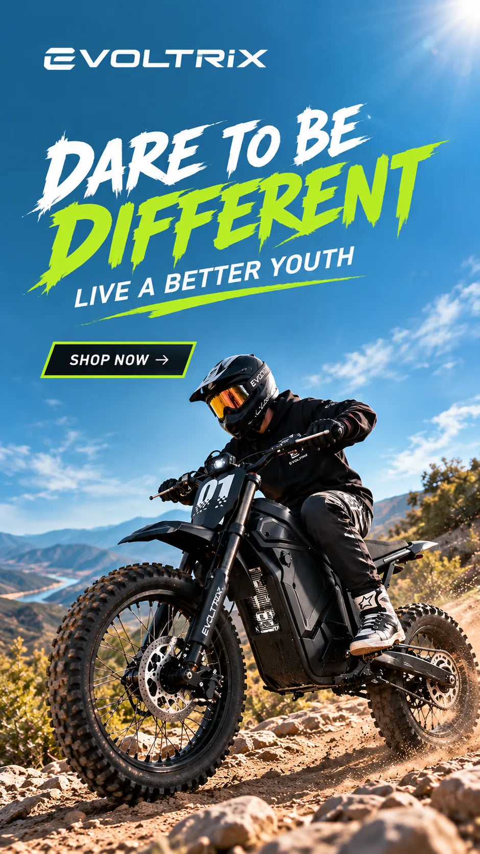 Evoltrix MAX60 high-performance electric dirt bike