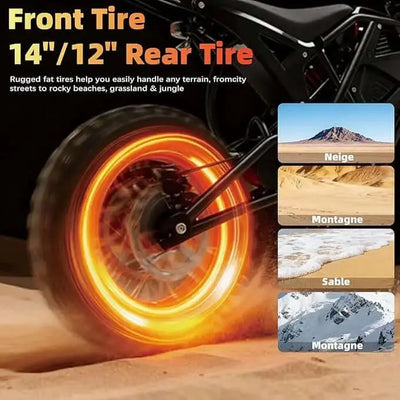 Evoltrix Rogue MX-01 Off-Road Electric Bicycle, Rugged Off-Road Tires