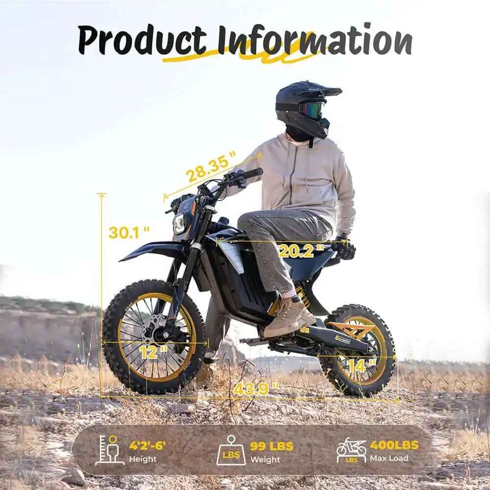 Conqueror X Electric Dirt Bike | 3500W All-Terrain E-Moto