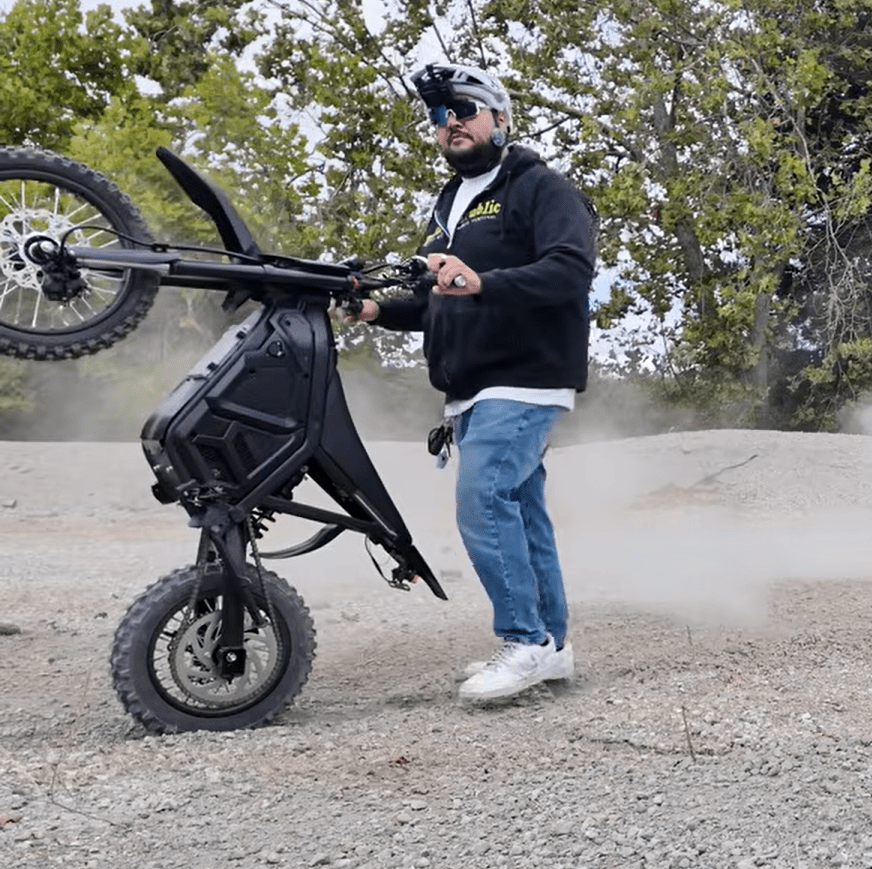 Rider with the Evoltrix MAX-60 electric dirt bike