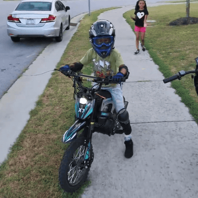 Evoltrix X7 black electric dirt bike front angle